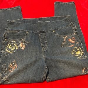 Style & Co Blue Jeggings with Embroidered Details